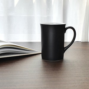 킴스아트 무광 블랙 롱머그 450ml 카페 라지 머그잔 도자기 라떼컵