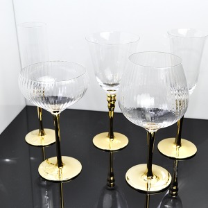 로제 와인 샴페인 글라스 5 Type ROSÉ 골드 스템 고블렛 빈티지 금장 엔틱 와인잔
