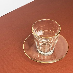 듀라렉스 골드라인 컵받침 13.4cm 유리접시 홈카페 잔받침 소서 코스터