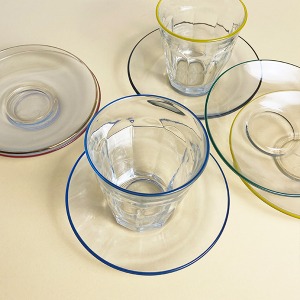 듀라렉스 컵받침 13.4cm  5 color 컬러라인 시리즈 유리접시 잔받침 코스터
